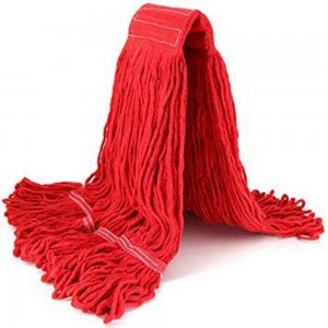 WorkProtect Wet U-Mop Refill with Clip - Red. Supreme. 6". (Unit)